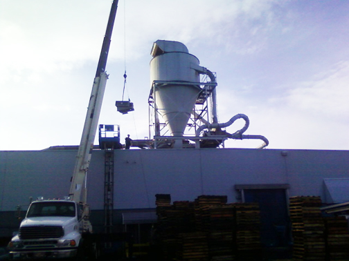 dust collection system at columbia corrogated box